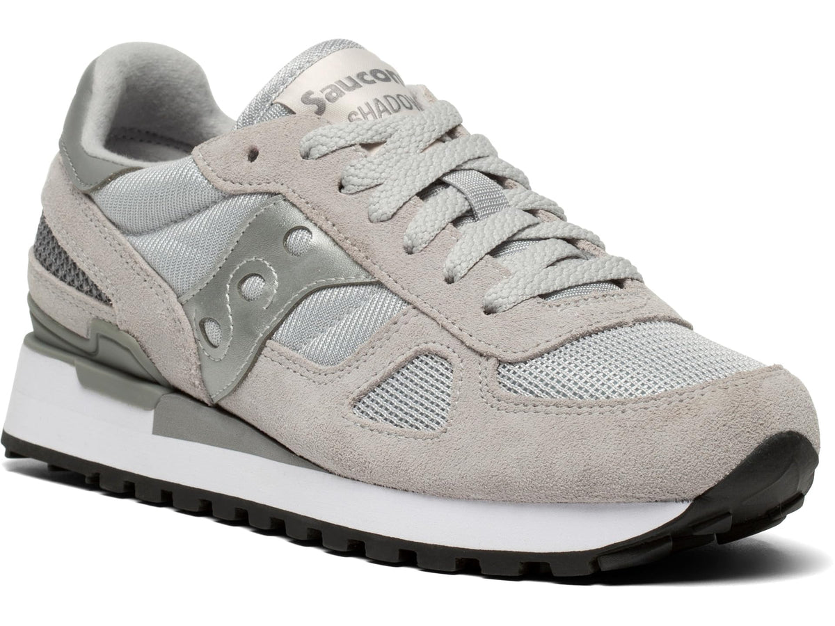 Saucony® Originals Shadow Original Summer Shoes for Women – Rubber Tread Pattern – TPU Heel – Lace-up Closure Grey/Silver 9 B - Medium