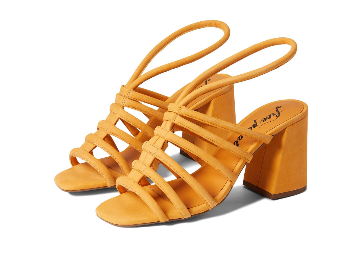 Free People Colette Cinched Heel Hot Orange EU 38 (US Women's 8) M