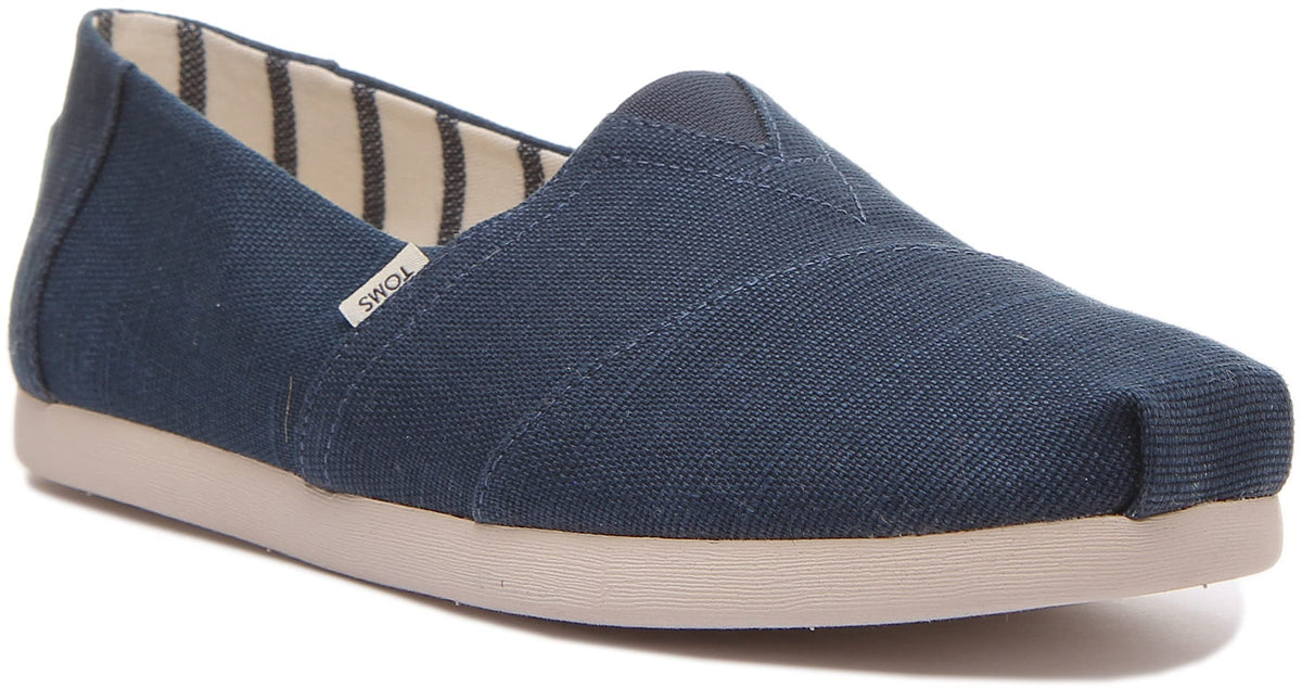 TOMS Mens Alpargata Slip On Casual Shoes - Blue - Size 12 D