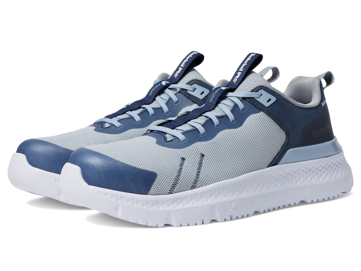 Timberland PRO® Setra Composite Safety Toe Shoes for Men – Cement Construction – Round Toe Silhouette Grey/Navy 7 E - Wide