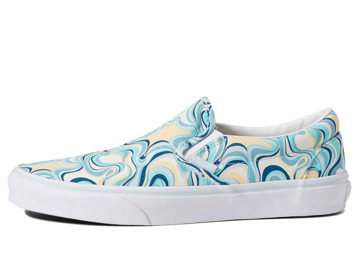 Vans Classic Slip On Skate Shoes Size 9 Swirl Turquoise