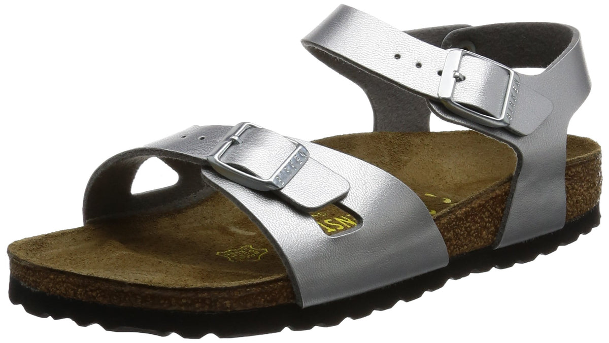 Birkenstock Rio Silver Birko-flor Girls / Womens Sandals (33.0 N)