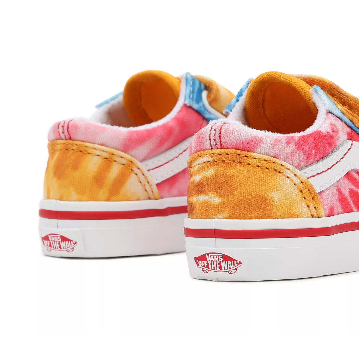 Vans Baby Boy's Old Skool V (Infant/Toddler) (Tie-Dye Block) Multi/True White 9.5 Toddler M