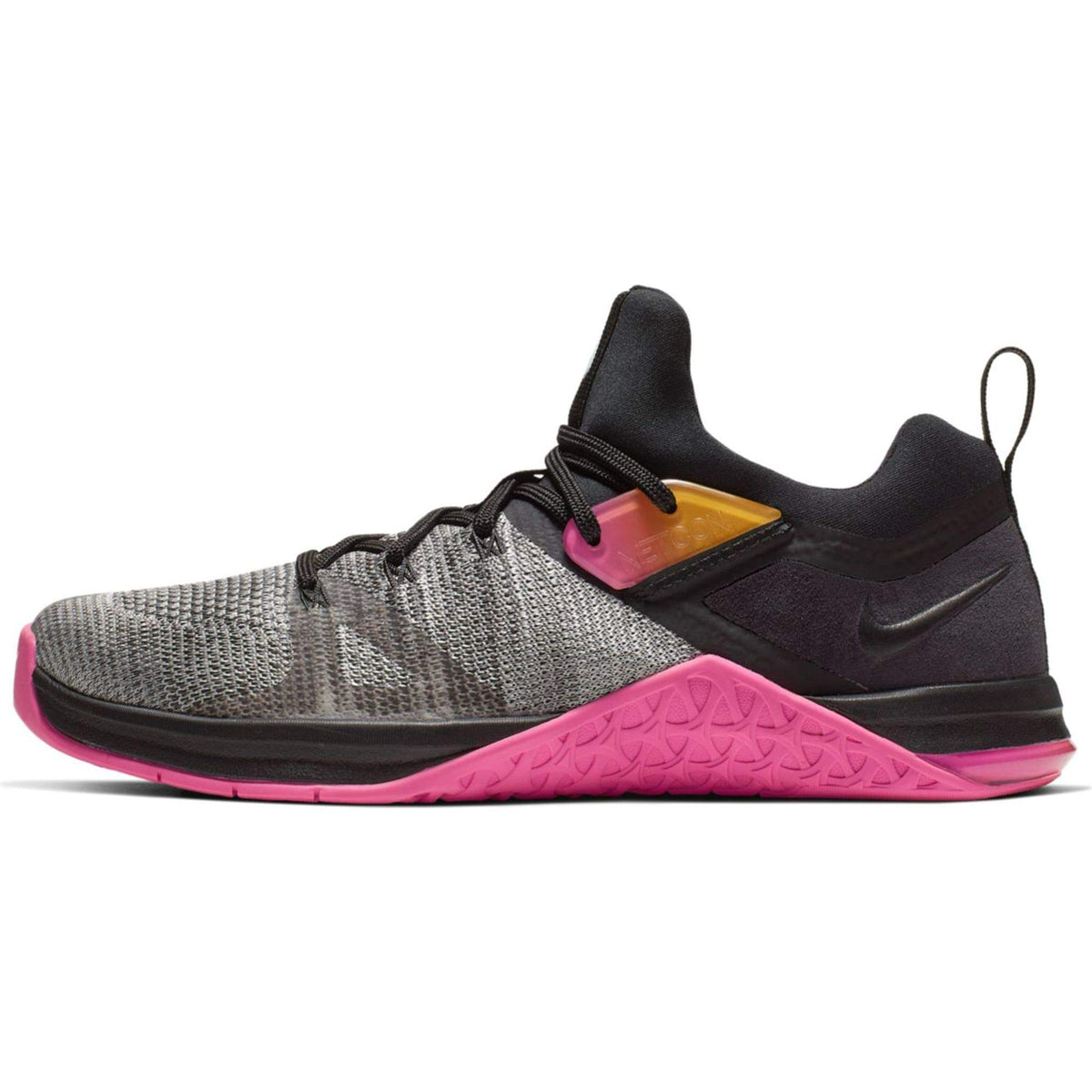 Nike Womens Metcon Flyknit 3 Running Trainers AR5623 Sneakers Shoes (UK 2.5 US 5 EU 35.5, Black Laser Fuchsia 002)