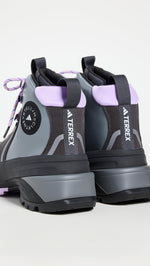 adidas by Stella McCartney Women's ASMC x Terrex Hiking Boots, UtilityBlack/PurpleGlow/Grey, 7.5 Medium US
