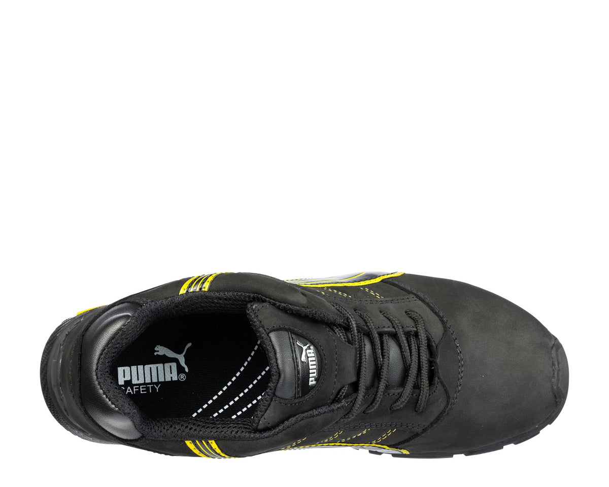 Puma Men's Amsterdam Sneaker, Black-Yellow, 8
