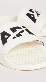 APL: Athletic Propulsion Labs Men's Big Logo TechLoom Slides, Pristine/Black, 9 Medium US