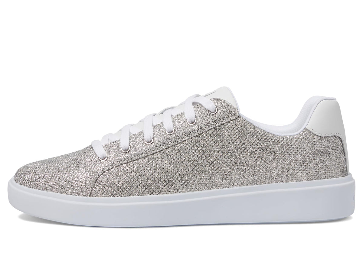 Cole Haan Women's Grand Crosscourt Daily Sneaker, Silver Glitter MESH/Optic White, 10.5