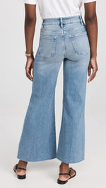 FRAME Women's Le Palazzo Crop Raw After Jeans, Galeston, Blue, 25