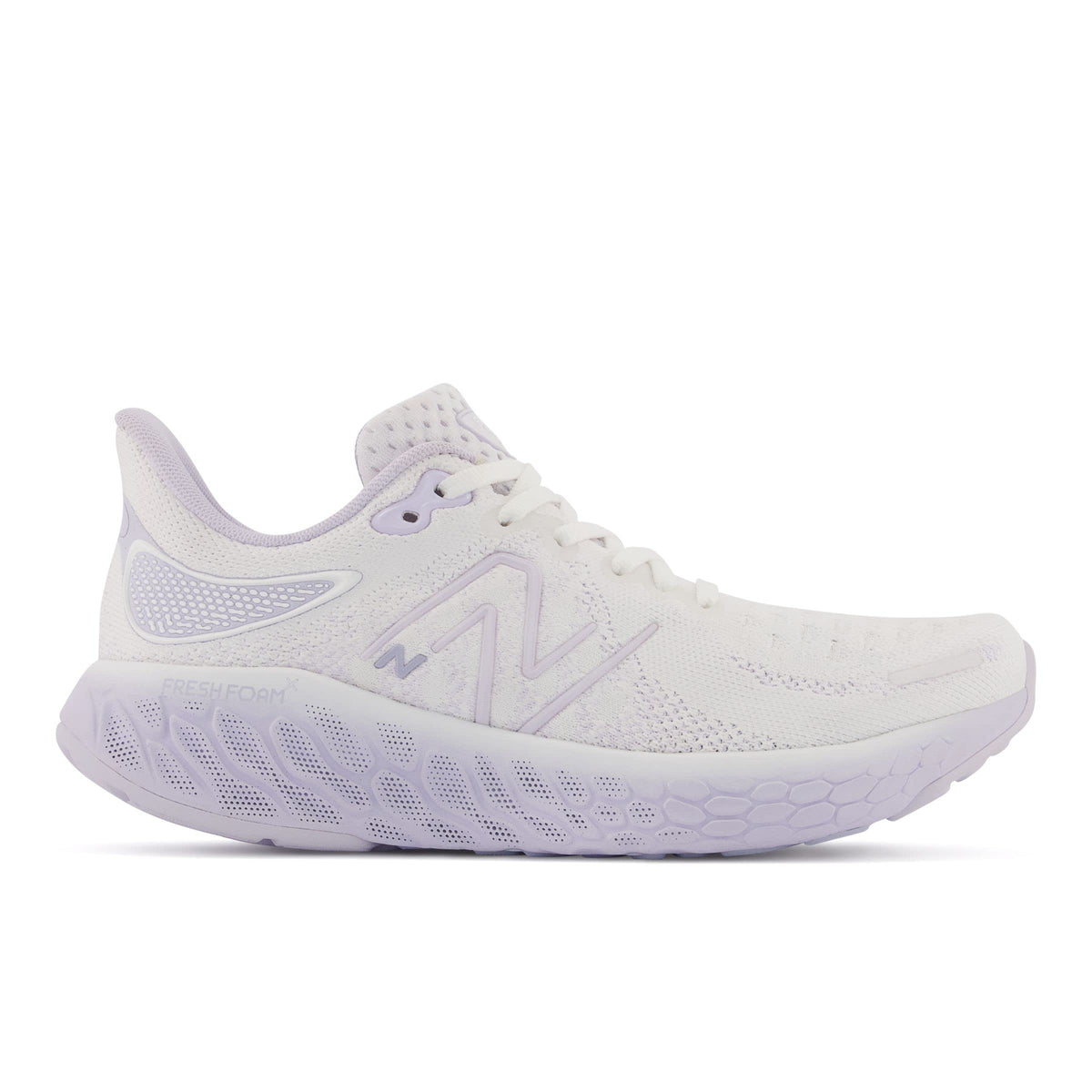New Balance Women's Fresh Foam X 1080 V12 Running Shoe, White/Libra/Violet Haze, 5