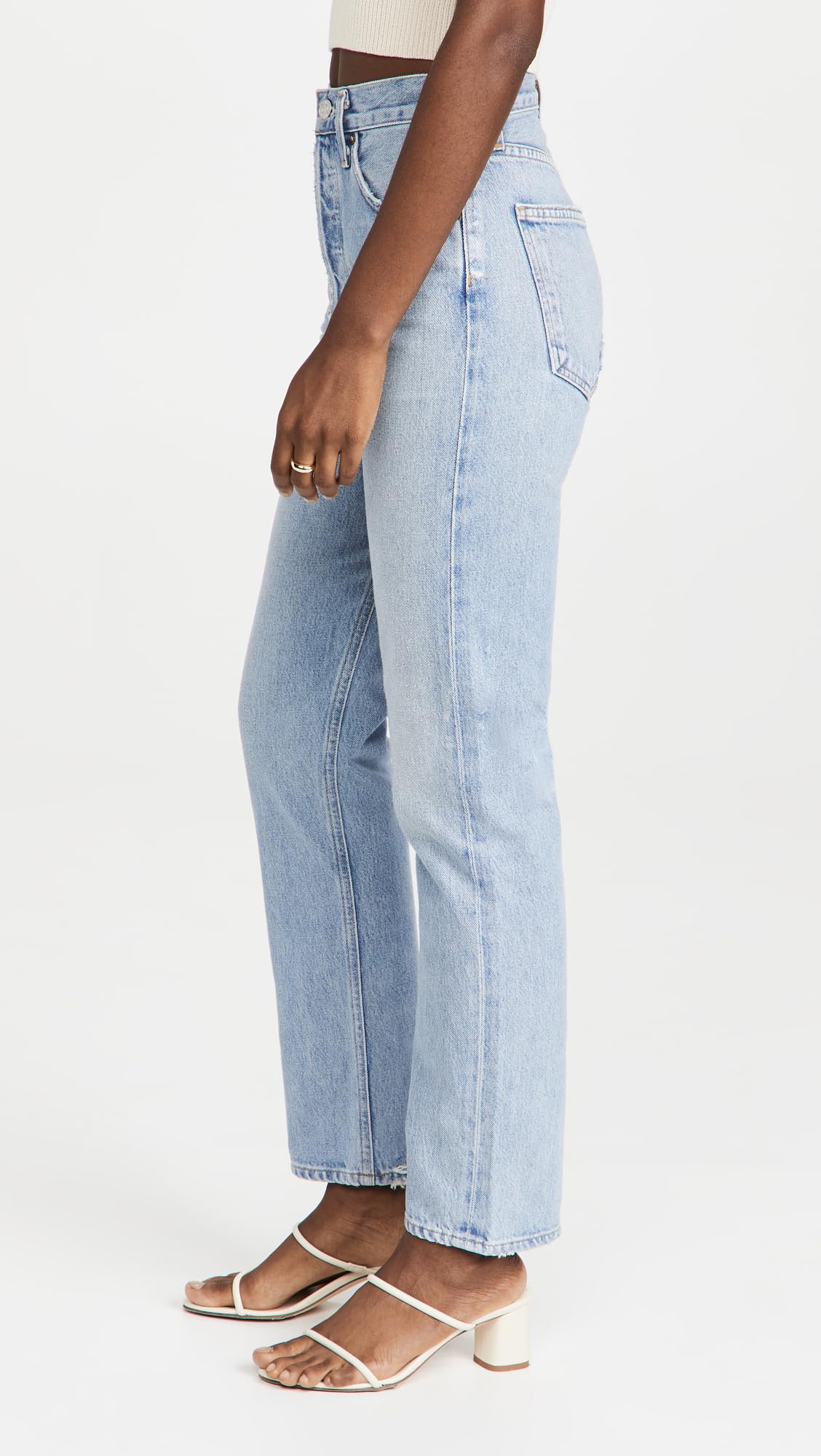 AGOLDE Women's 90s Pinch Waist High Rise Straight Jeans, Soundwave, Blue, 26