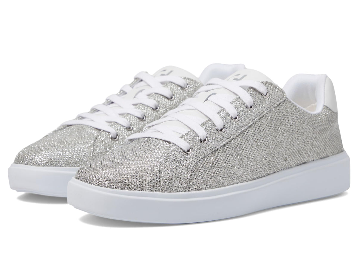 Cole Haan Women's Grand Crosscourt Daily Sneaker, Silver Glitter MESH/Optic White, 10.5