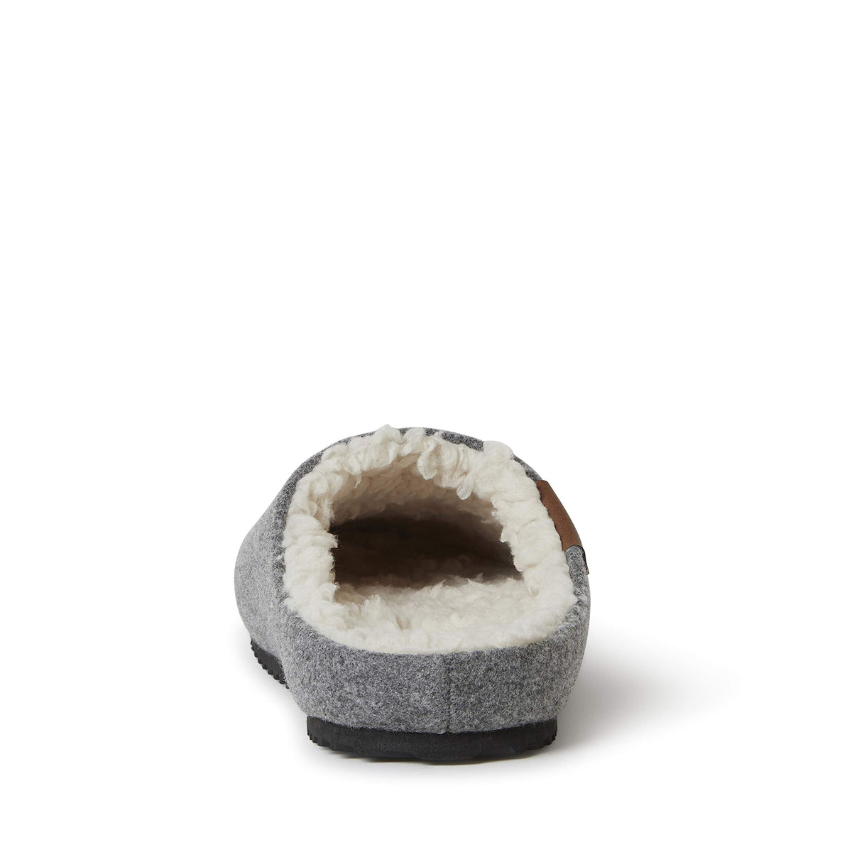 Dearfoams Women's Microwool Molded Footbed Clog Slipper, Grey Heather, Medium