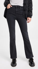 PAIGE Women's High Rise Laurel Canyon Jeans, Black Willow, 27