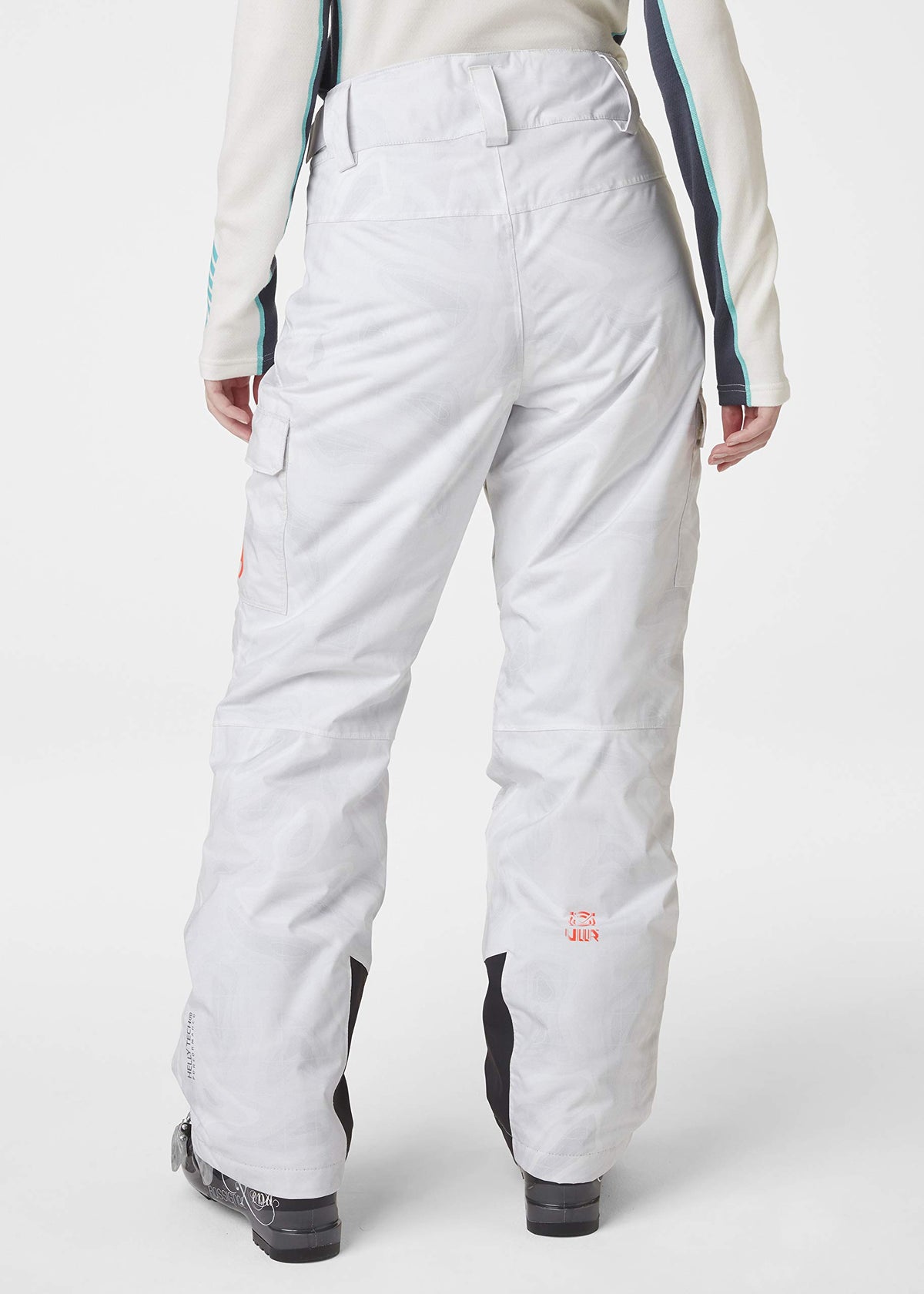 Helly-Hansen Womens Switch Cargo Insulated Waterproof Ski Pant, 047 Snow Nmm Map, Large