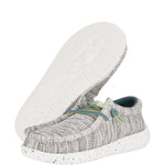 HEYDUDE Boy's Wally Heathered Mesh Charcoal Size 1 | Youth's Shoes | Youth Slip-on Loafers | Comfortable & Light-Weight