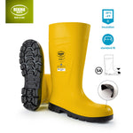 Bekina Steplite EasyGrip S4 Safety Toe Wellington Boots for Men and Women - Lightweight Waterproof SRC Certified Non Slip Steel Toe Boots for Men and Women 15 Women/13 Men Yellow
