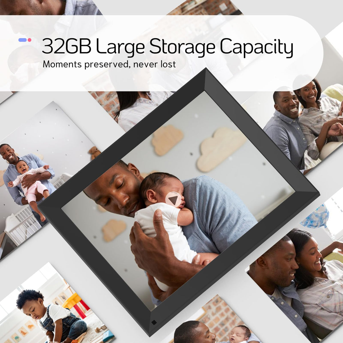 NexFoto 32GB 15 Inch Large Digital Picture Frame, Wi-Fi Digital Photo Frame, Wall-Mountable, Instantly Share Photos Videos via App or Email, Gift for Grandparents