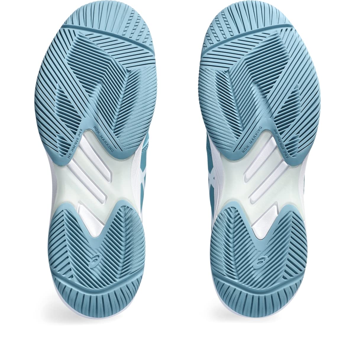 ASICS Women's Solution Swift FlyteFoam Tennis Shoes, 9, GRIS Blue/White