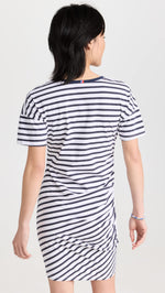 SUNDRY Women's Stripe T-Shirt Dress, White, M