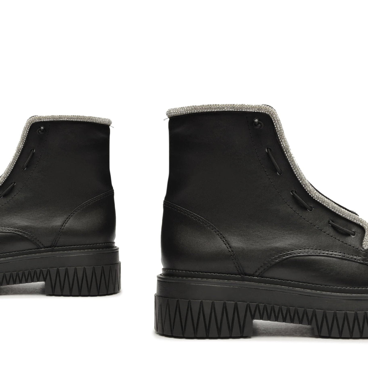 SCHUTZ Women's Amirah Boots, Black/Cristal, 9 Medium US