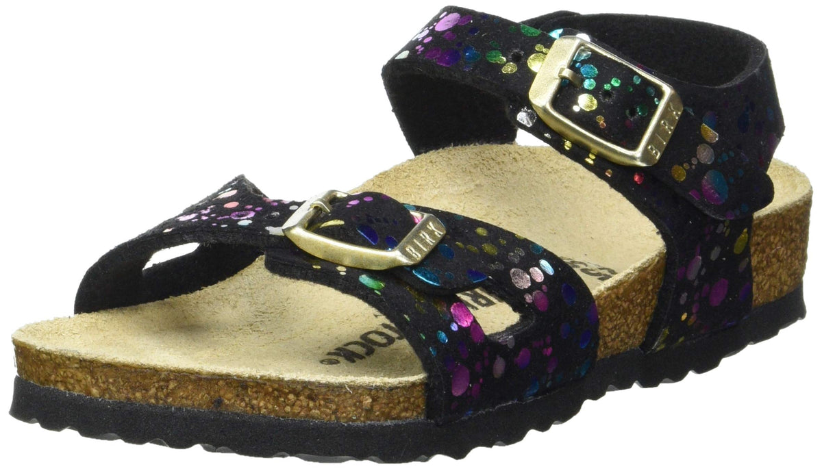 Birkenstock Rio Kids Black Confetti Pop Microfiber 7 US Infant