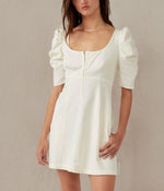 Free People Cheyenne Denim Mini Dress Medium Ivory