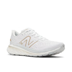 New Balance Women's Fresh Foam X 860 V13, White/Light Aluminum/Light Gold Metallic, 10.5 X-Wide
