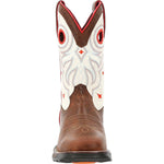 Durango® Maverick™ Women's Steel Toe Waterproof Western Work Boot, Sable Brown White, Size 8.5(M)