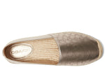 Coach Carley Metallic Leather Espadrille Platinum Champagne 9 B (M)