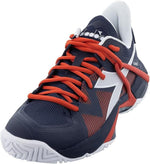 Diadora Men's B.Icon 2 All Ground Tennis Shoe (Blue Corsair/White/Fiery Red, 10.5)