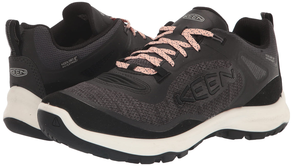 KEEN Women's Terradora Flex Low Height Waterproof Hiking Shoes, 9 US 6.5 Black/Peachy Keen