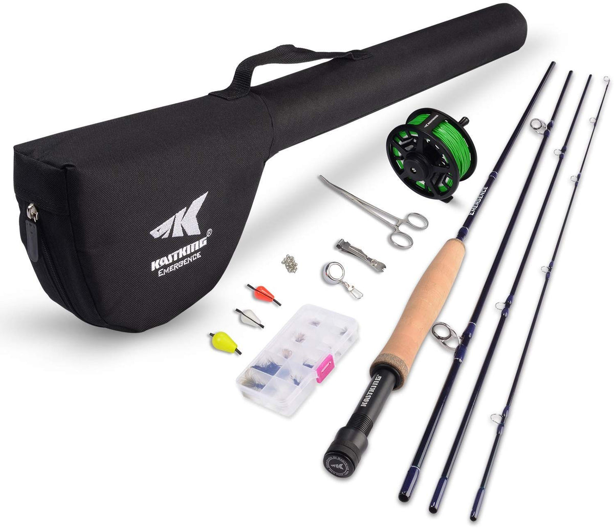 KastKing Emergence Fly Fishing Combo,4 Wt,8ft 6in, Half Handle ,Rod (8+1),3 or 4 Reel