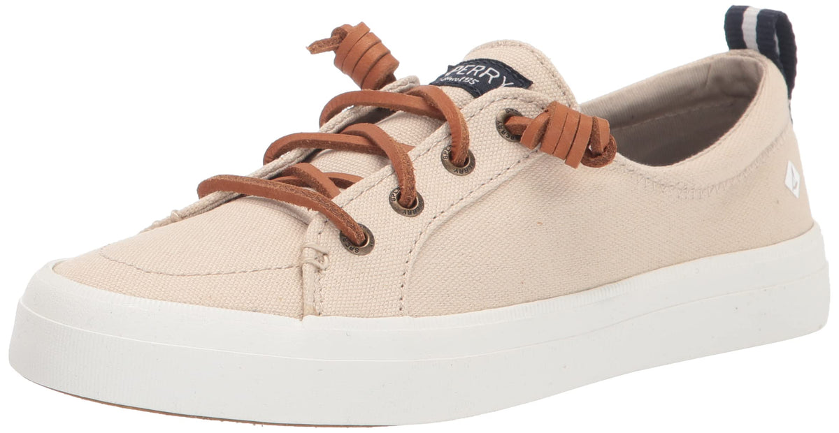 Sperry Women's Crest Vibe Linen Sneaker, Oat,6.5 W US