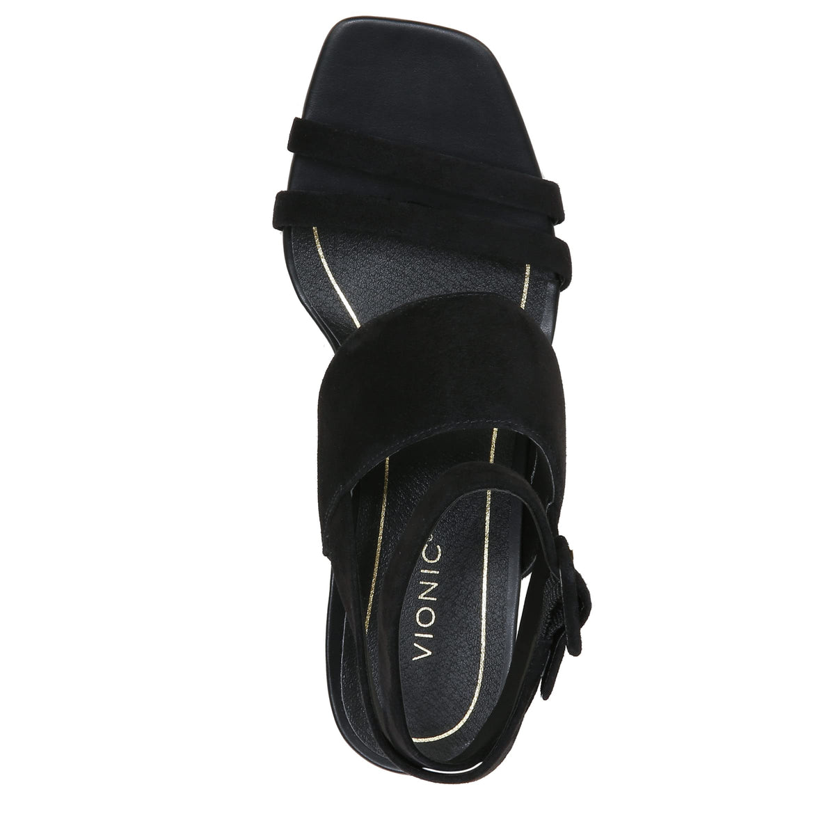 Vionic Women's Garnet Yasmin Strappy Heel Sandal-Supportive Ladies Leather Heels That Include Three-Zone Comfort with Orthotic Insole Arch Support, Black 9 Medium