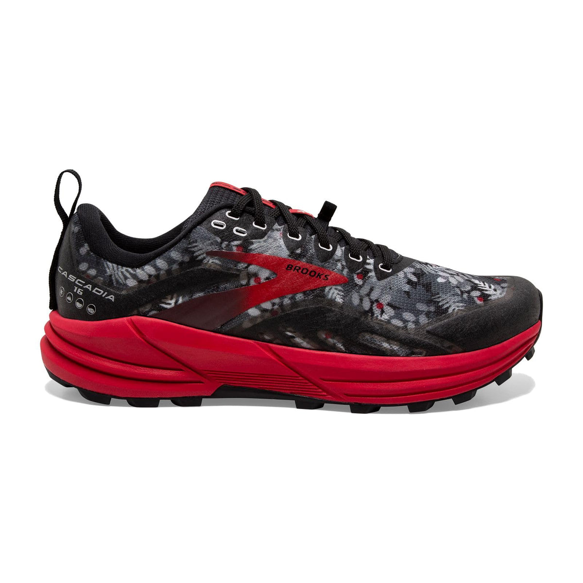 Brooks Women's Cascadia 16 Trail Running Shoe - Black/Grey/Red - 10 Medium