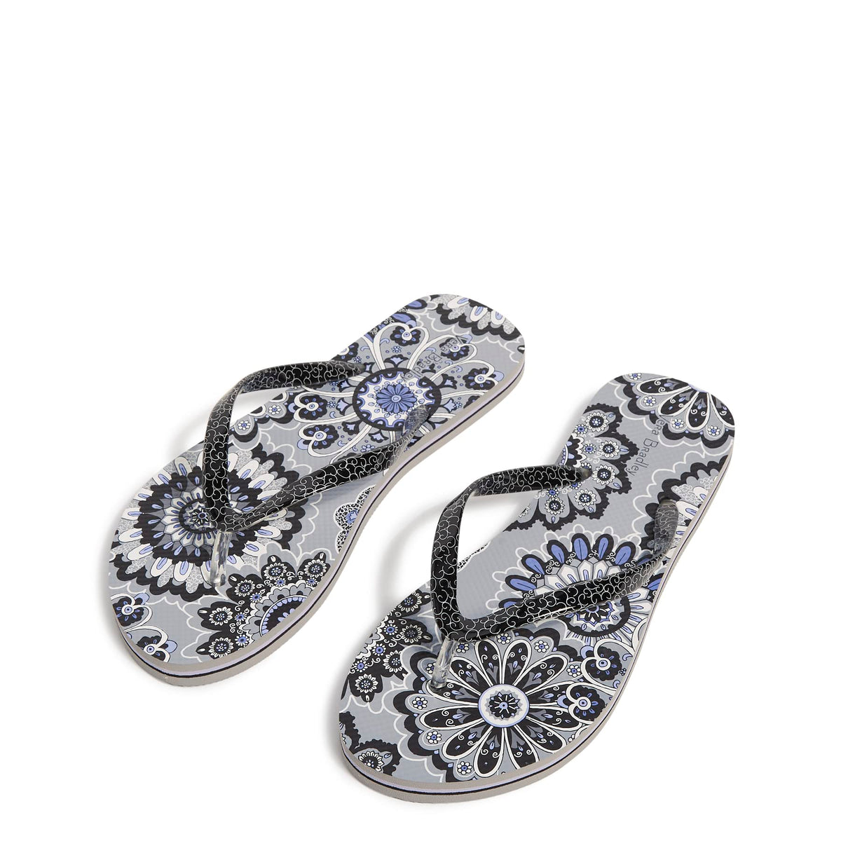Vera Bradley Women's Flip Flops, Tranquil Medallion, Large (US Women's Size 9-10)