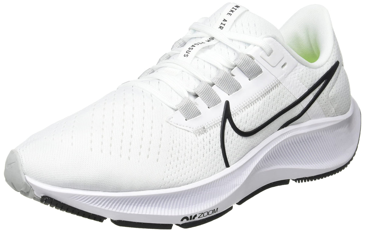 Nike Air Zoom Pegasus 38 Mens Running Trainers CW7356 Sneakers Shoes (UK 11.5 US 12.5 EU 47, White Black Pure Platinum 100)