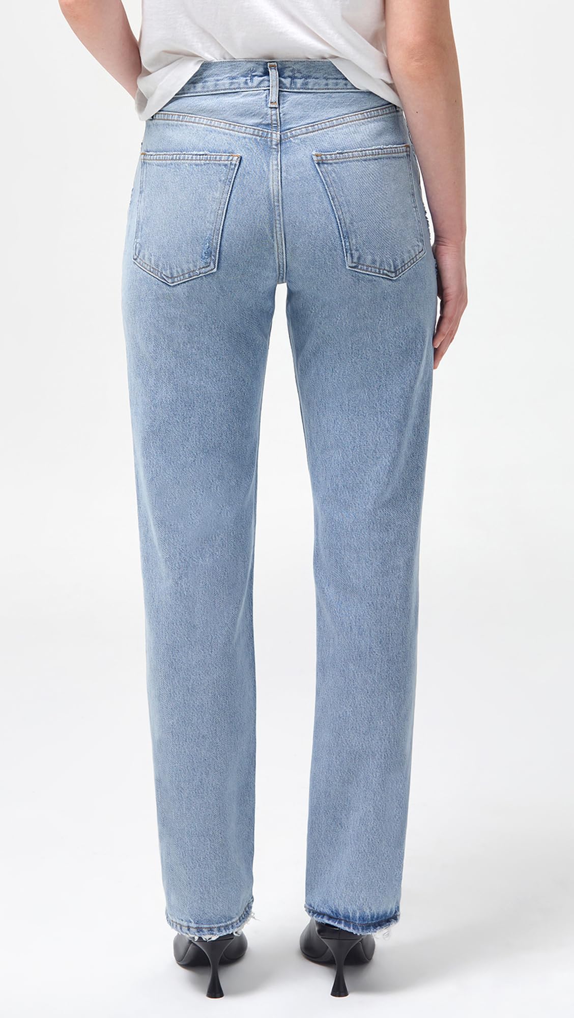 AGOLDE Women's Lana Mid Rise Straight Jeans, Fiction, Blue, 31