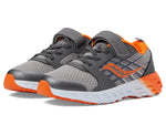 Saucony Wind Alternative Closure 2.0 Sneaker, Grey/Orange, 1 US Unisex Big Kid