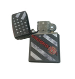 Zippo Lighter- Firefighter Flag Red Line Black Matte Windproof Lighter