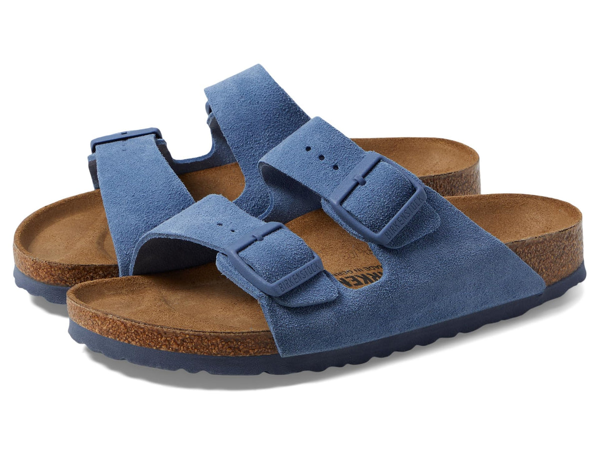 Birkenstock Women's Arizona Soft Footbed Sandals, Elemental Blue, 9 Medium US