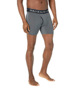 POLO RALPH LAUREN 3-Pack 4D-Flex Cool Microfiber Boxer Briefs Polo Black/Combat Grey/Stone Mountain Print SM
