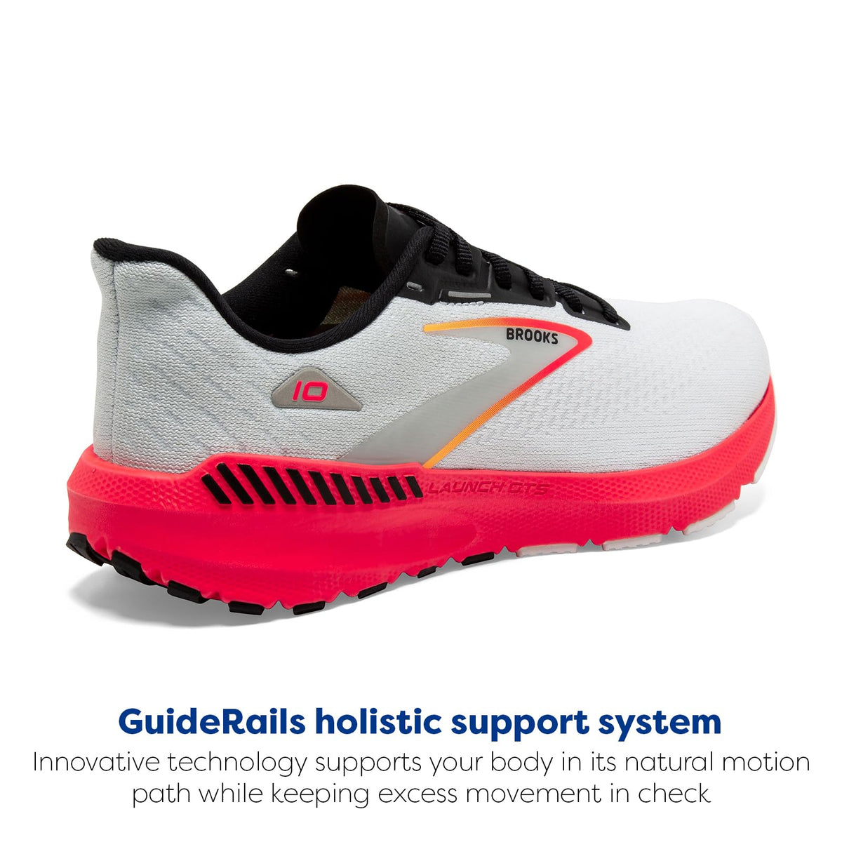 Brooks Women’s Launch GTS 10 Supportive Running Shoe - Blue/Black/Fiery Coral - 12 Medium