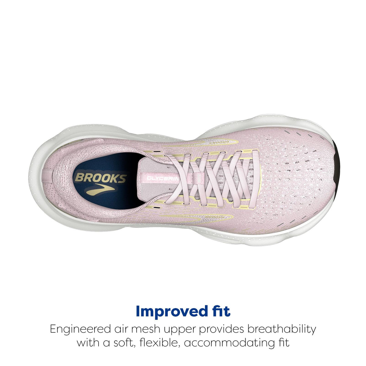 Brooks Women's Glycerin 20 Neutral Running Shoe - Pink/Yellow/White - 5 Medium