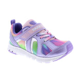 TSUKIHOSHI 3584 Rainbow Strap-Closure Machine-Washable Child Sneaker Shoe with Wide Toe Box and Slip-Resistant, Non-Marking Outsole - Lavender/Multi, 9.5 Toddler (1-4 Years)