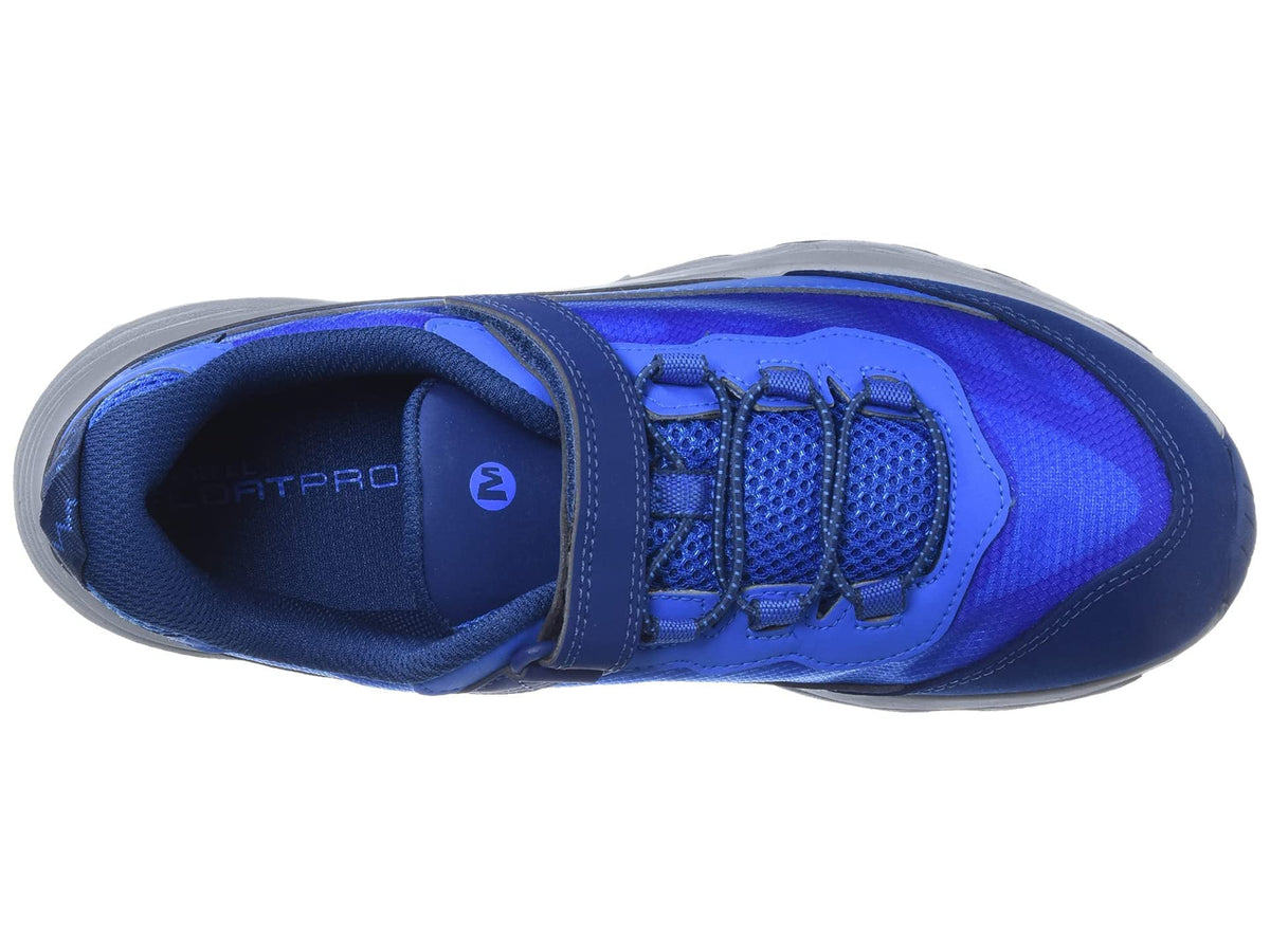 Merrell Moab Speed Low Alternative Closure Waterproof Hiking Sneaker, Blue, 2 US Unisex Big Kid