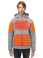 ORORO Men's Dual Control Heated Jacket with 5 Heat Zones (Pocket Heating) (Charger Not Included) (Grey,S)