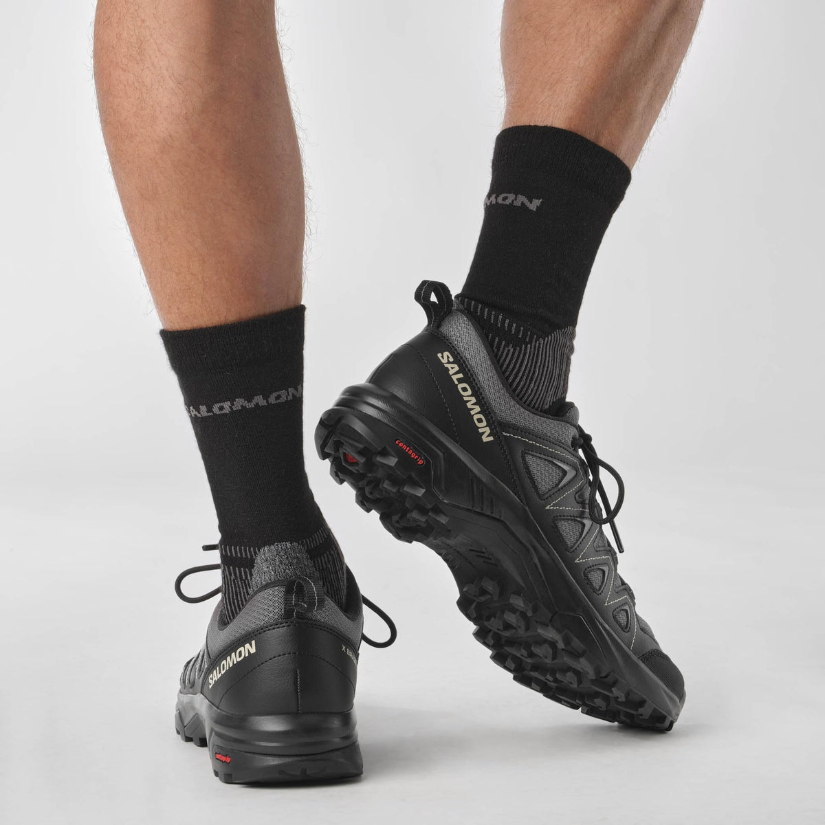 Salomon Men's X BRAZE Hiking Shoes for Men, Pewter / Black / Feather Gray,8.5