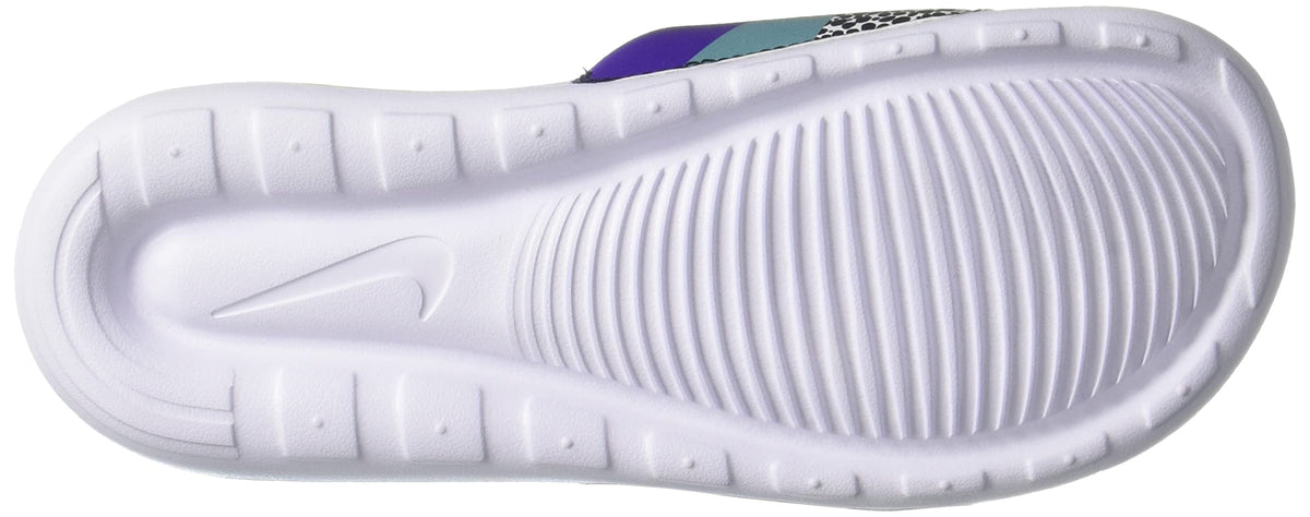 NIKE Women's Casual Slippers 9.5 White Habanero Red Black Electro Purple